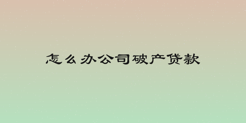 怎么办公司破产贷款