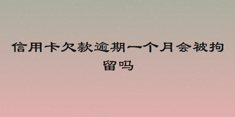 信用卡欠款逾期一个月会被拘留吗