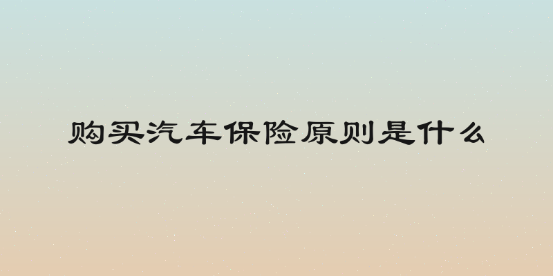 购买汽车保险原则是什么
