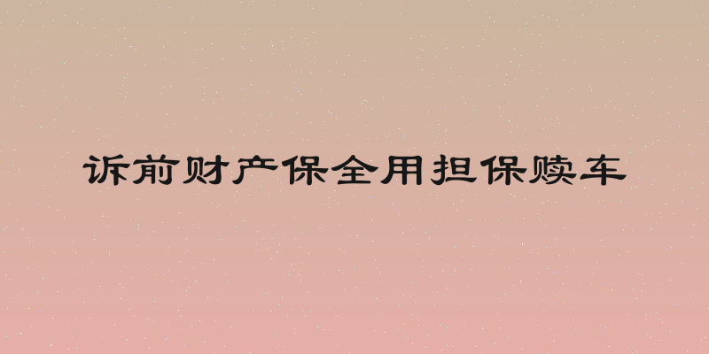 诉前财产保全用担保赎车