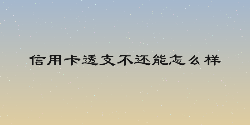 信用卡透支不还能怎么样