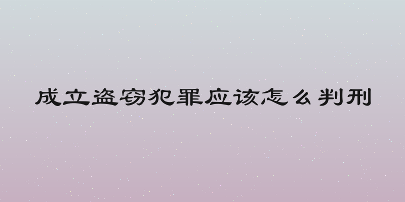 成立盗窃犯罪应该怎么判刑