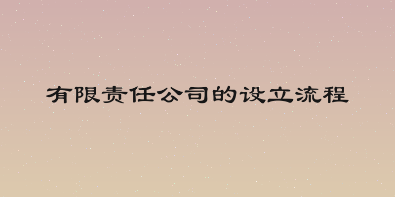 有限责任公司的设立流程