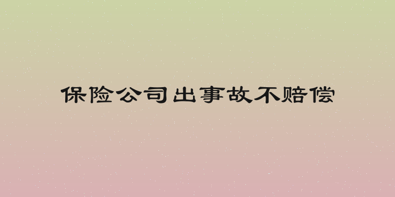 保险公司出事故不赔偿