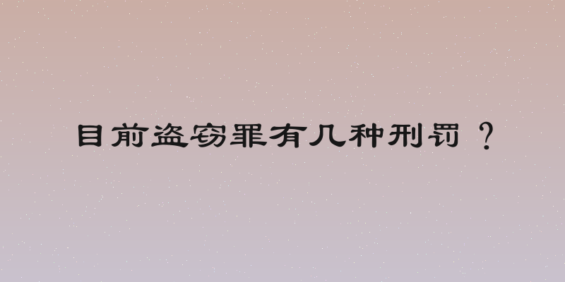 目前盗窃罪有几种刑罚？