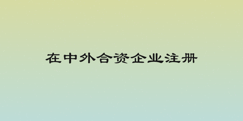 在中外合资企业注册
