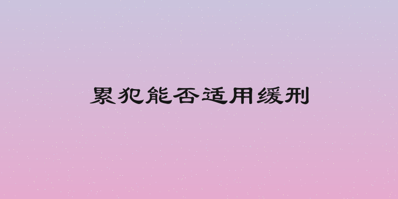 累犯能否适用缓刑
