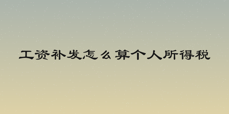 工资补发怎么算个人所得税