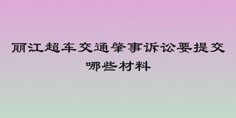 丽江超车交通肇事诉讼要提交哪些材料