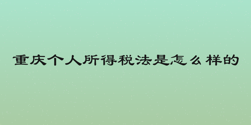 重庆个人所得税法是怎么样的