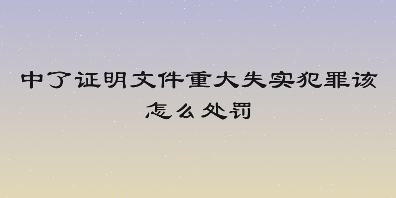 中了证明文件重大失实犯罪该怎么处罚