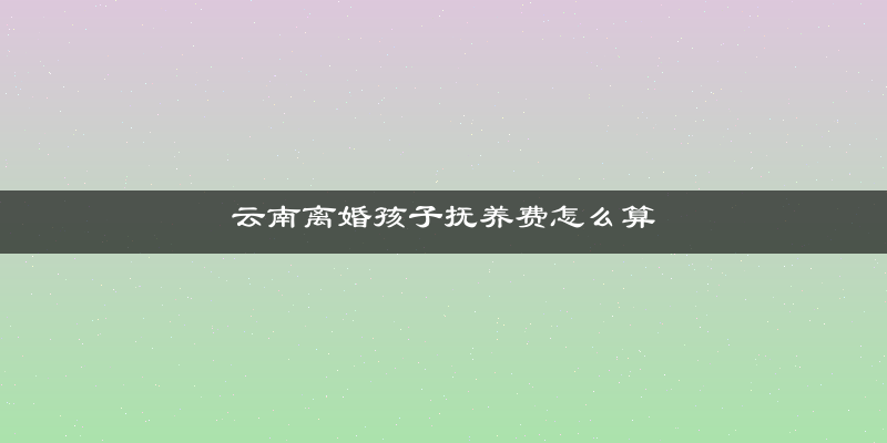 云南离婚孩子抚养费怎么算