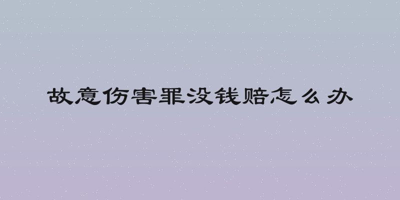 故意伤害罪没钱赔怎么办