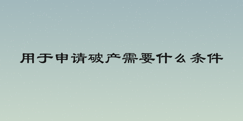 用于申请破产需要什么条件