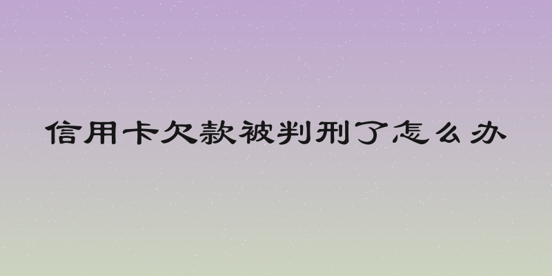 信用卡欠款被判刑了怎么办