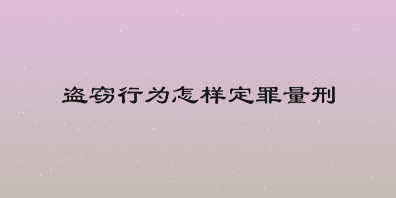 盗窃行为怎样定罪量刑