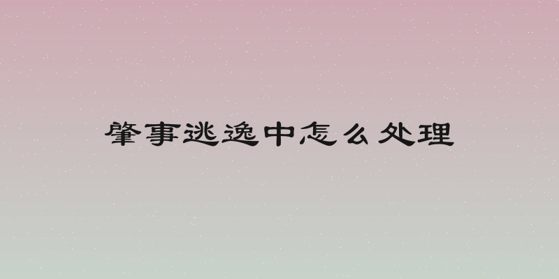 肇事逃逸中怎么处理
