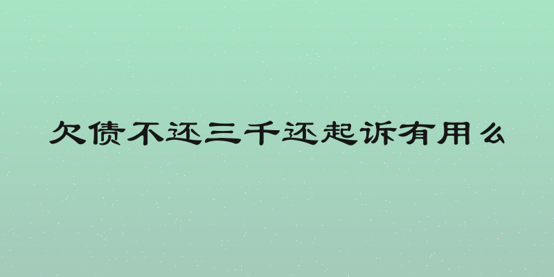 欠债不还三千还起诉有用么