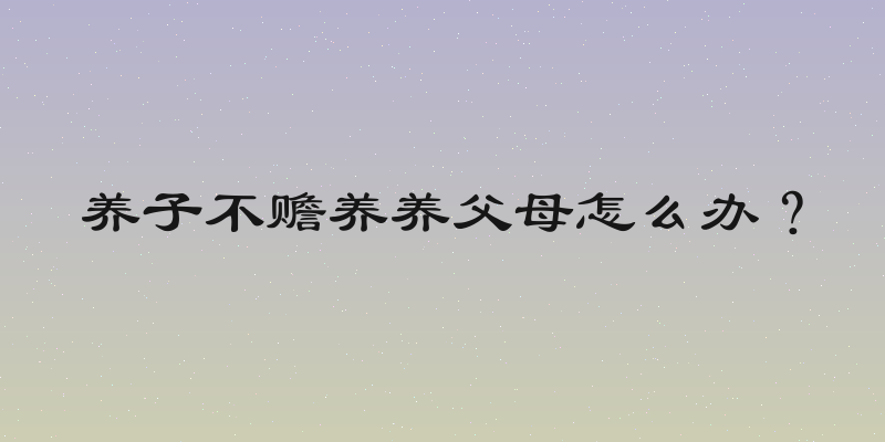 养子不赡养养父母怎么办？