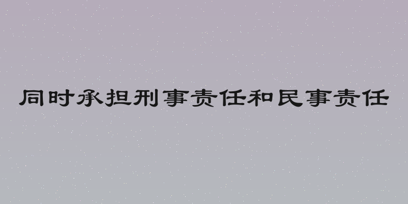 同时承担刑事责任和民事责任