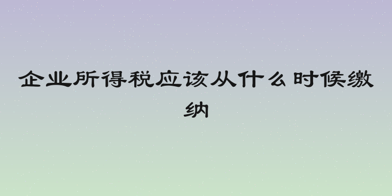 企业所得税应该从什么时候缴纳