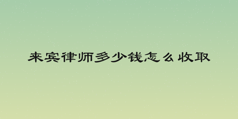 来宾律师多少钱怎么收取