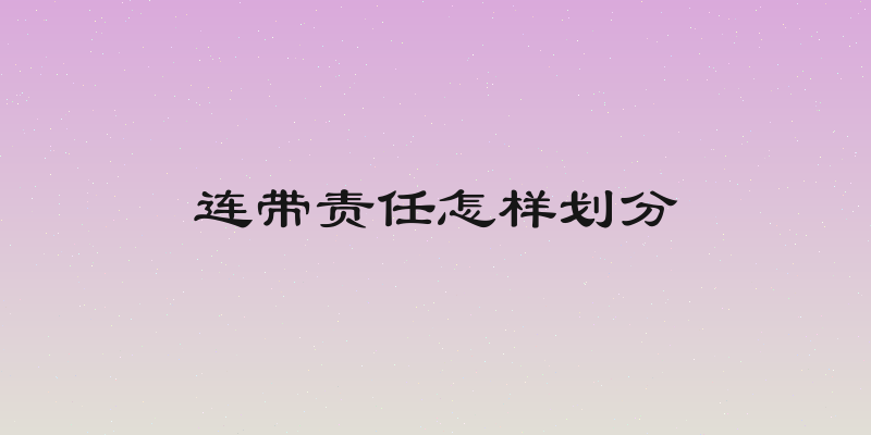 连带责任怎样划分