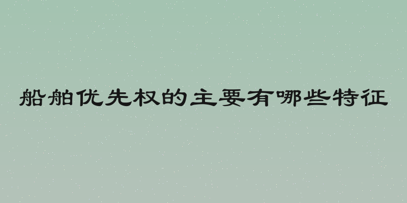 船舶优先权的主要有哪些特征
