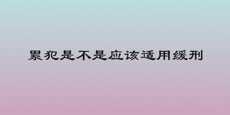 累犯是不是应该适用缓刑