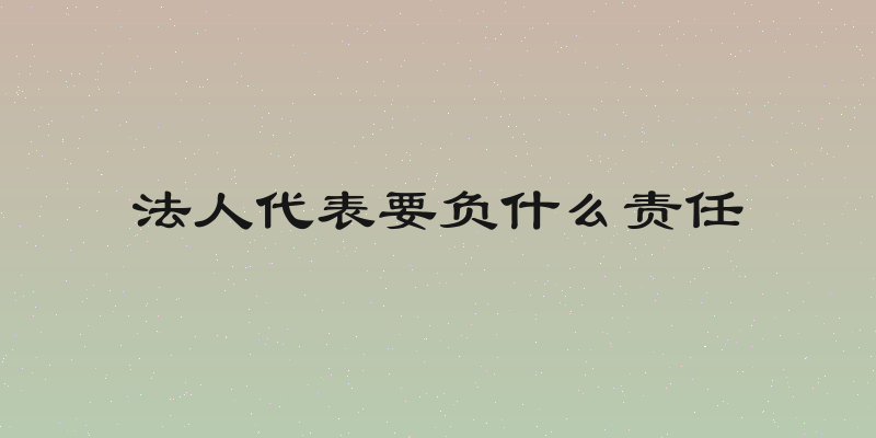 法人代表要负什么责任