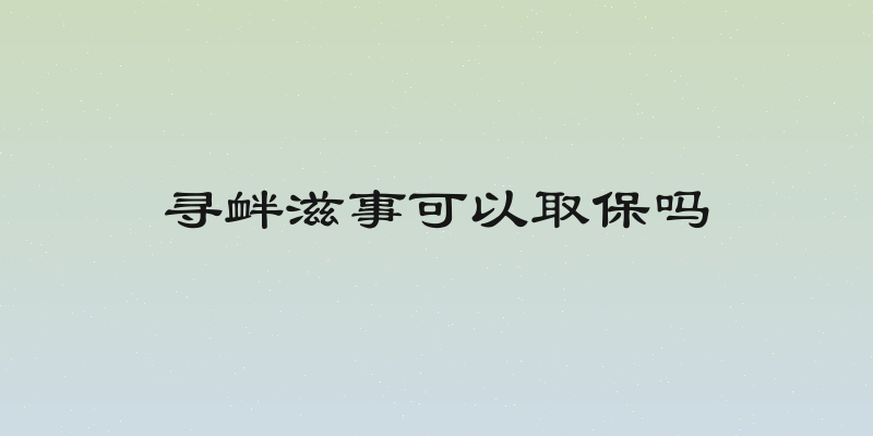 寻衅滋事可以取保吗