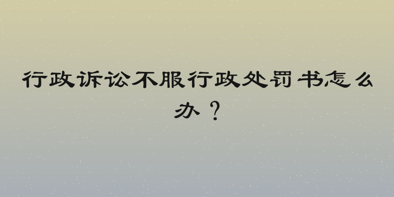 行政诉讼不服行政处罚书怎么办？