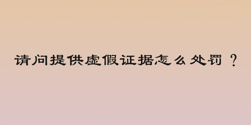 请问提供虚假证据怎么处罚？