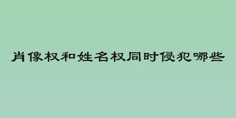 肖像权和姓名权同时侵犯哪些