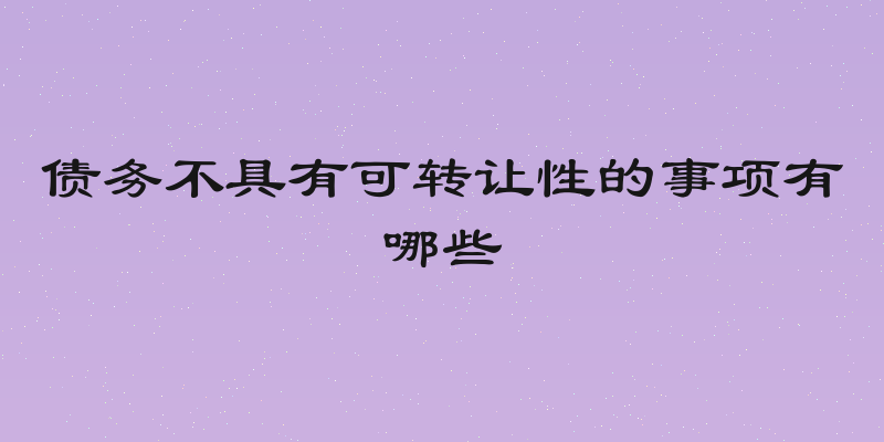 债务不具有可转让性的事项有哪些