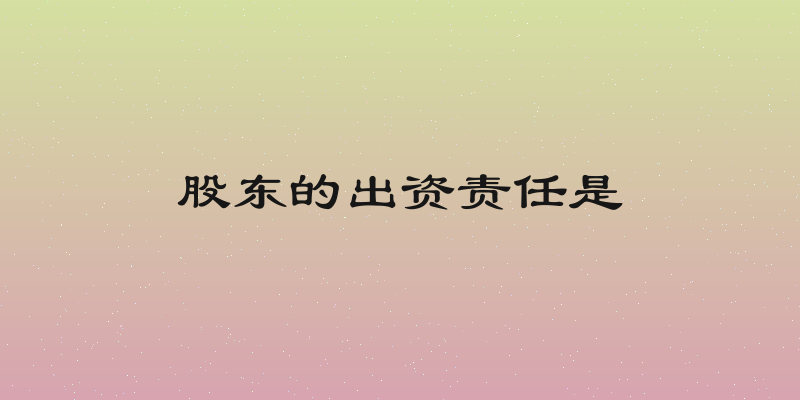 股东的出资责任是