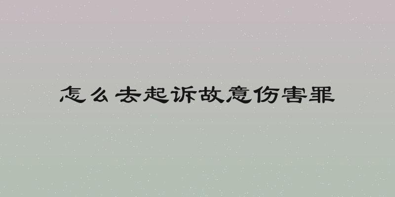 怎么去起诉故意伤害罪