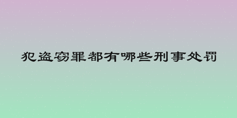 犯盗窃罪都有哪些刑事处罚