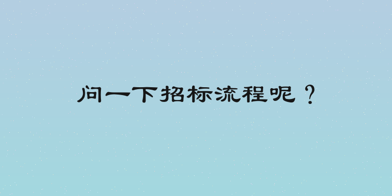 问一下招标流程呢？