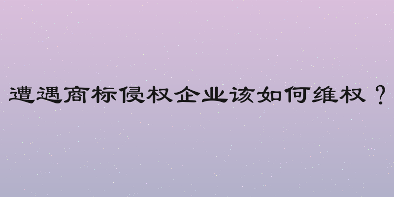 遭遇商标侵权企业该如何维权？