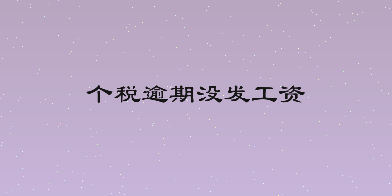 个税逾期没发工资