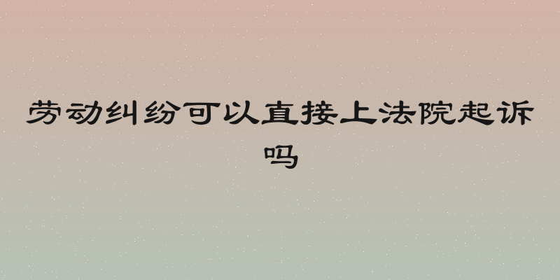 劳动纠纷可以直接上法院起诉吗