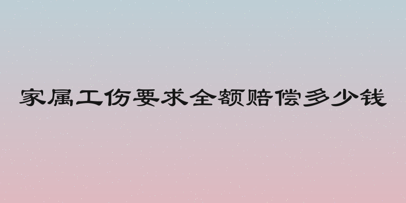 家属工伤要求全额赔偿多少钱