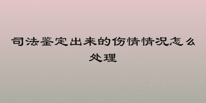 司法鉴定出来的伤情情况怎么处理