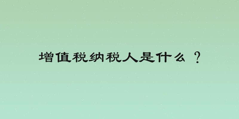 增值税纳税人是什么？