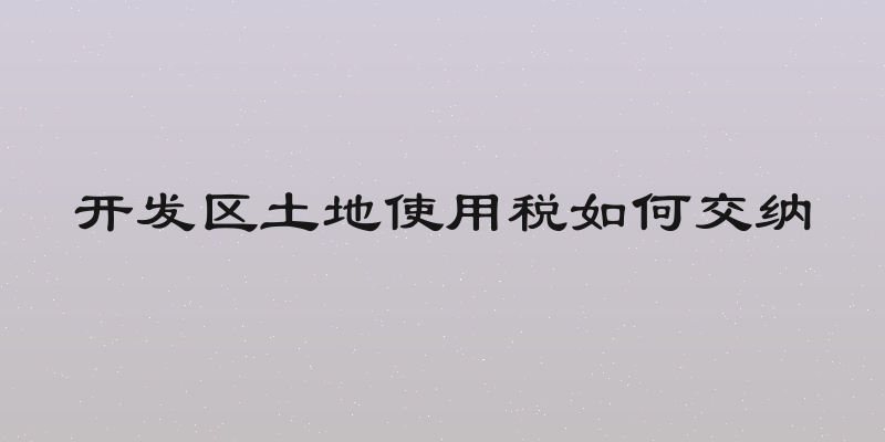 开发区土地使用税如何交纳