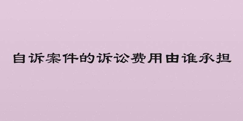 自诉案件的诉讼费用由谁承担