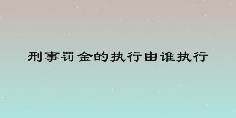 刑事罚金的执行由谁执行