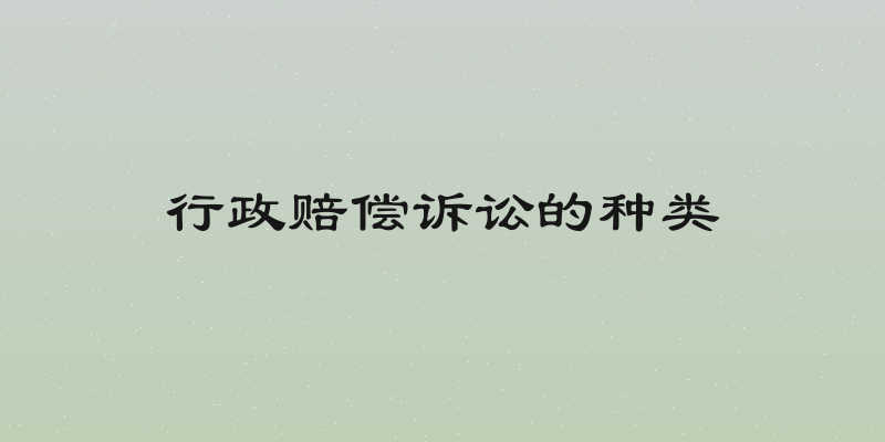 行政赔偿诉讼的种类