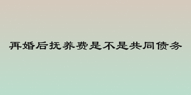再婚后抚养费是不是共同债务